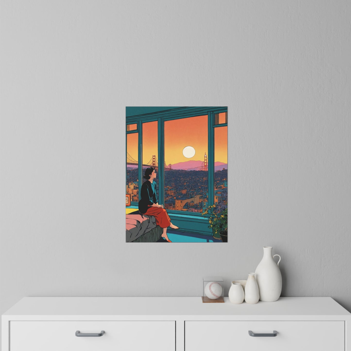 Sun set city Wall Decals