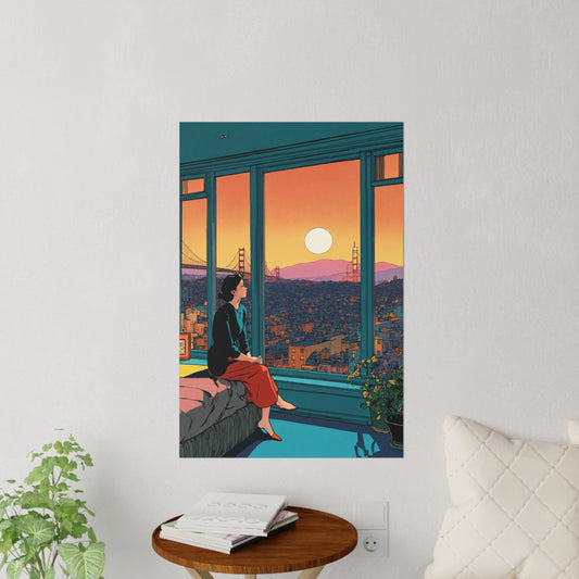 Sun set city Wall Decals