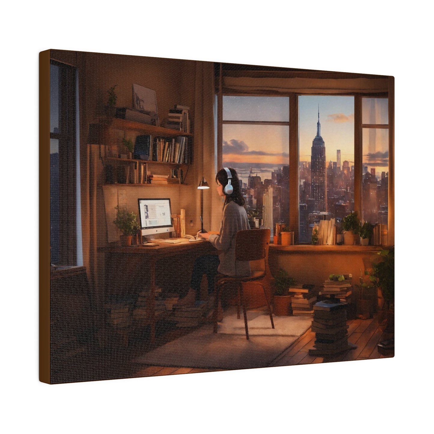 New York Serenity: Home Office Canvas Print Matte Canvas, Stretched, 0.75"