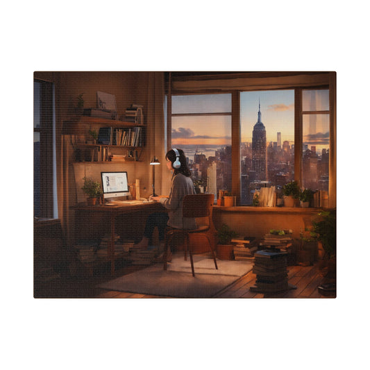 New York Serenity: Home Office Canvas Print Matte Canvas, Stretched, 0.75"