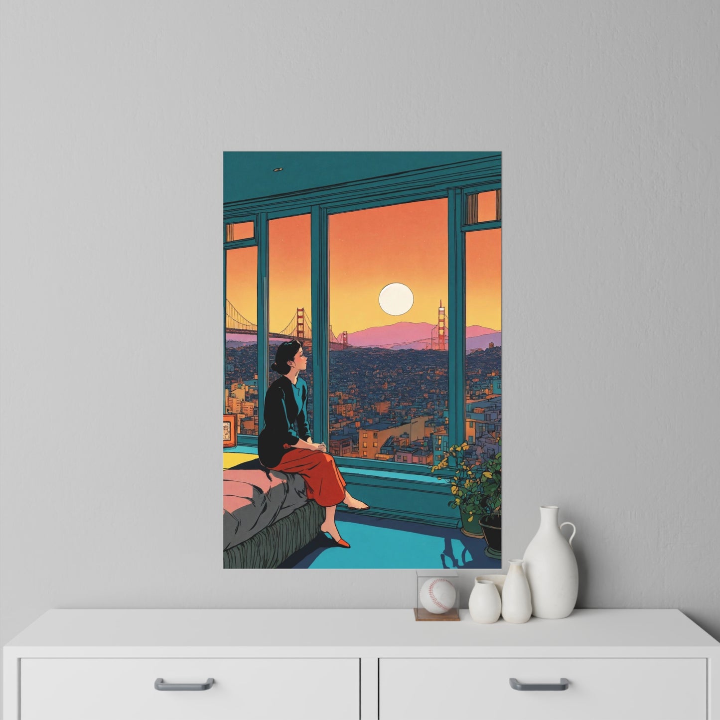 Sun set city Wall Decals