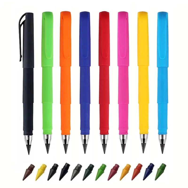 Eternal Pencil Infinite Book | 1 Pen with 12 Color HB Replacement Set | Student Drawing Art Supplies