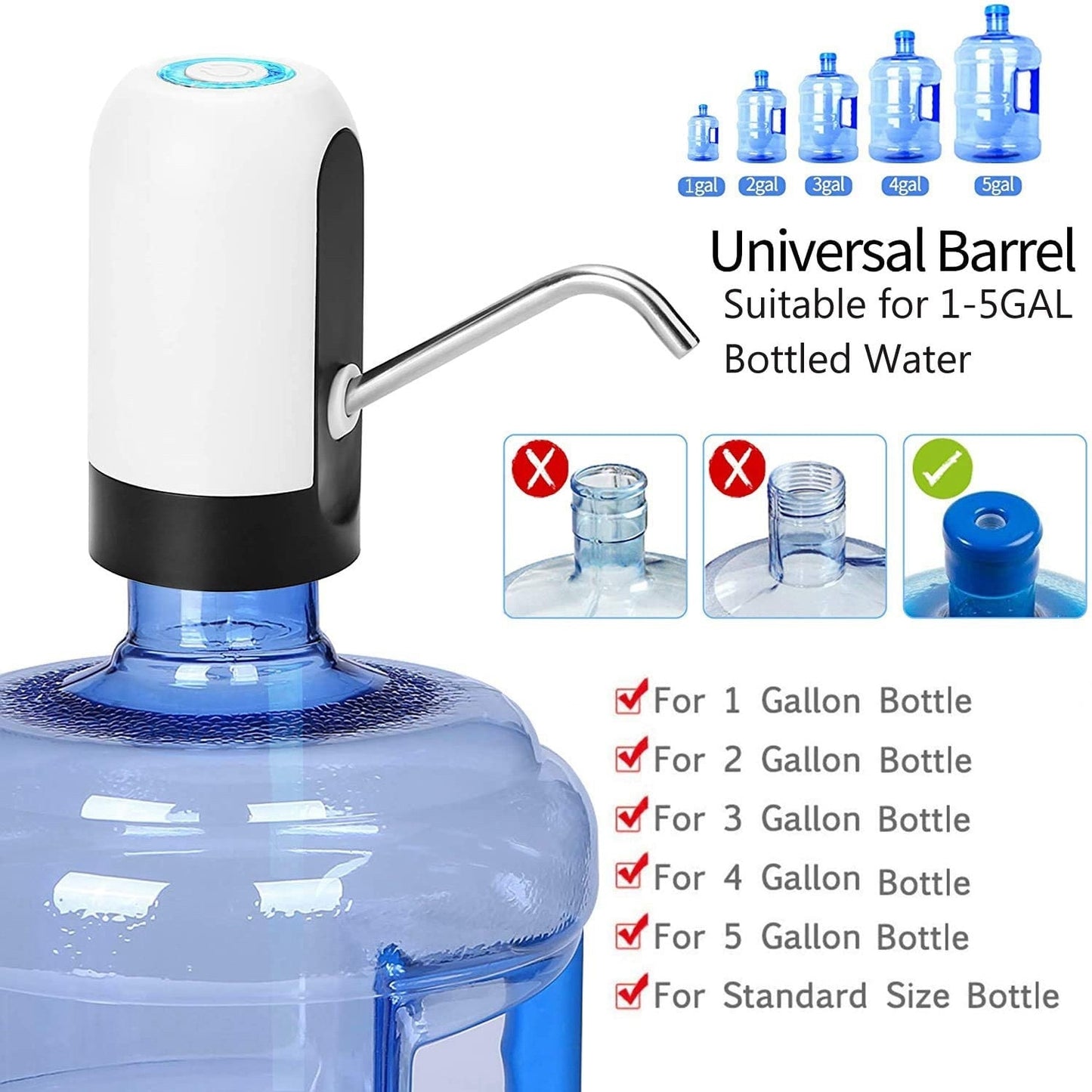 USB Charging Water Bottle Pump with Auto Switch Drink Dispenser