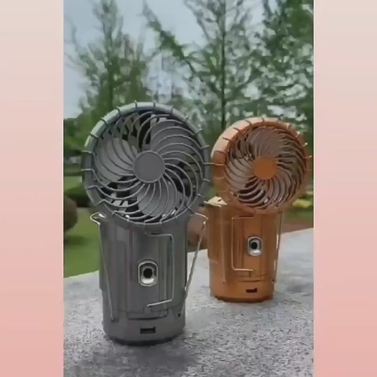 Portable Solar Electric Fan - Waterproof, Double Switch - Ideal for Camping, Climbing, and Barbecues