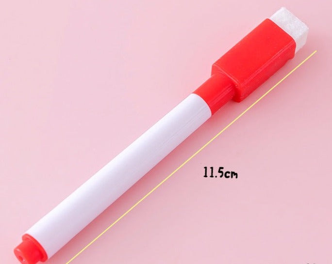 Environmentally Friendly Erasable Colored White Board Pen With Brush RED