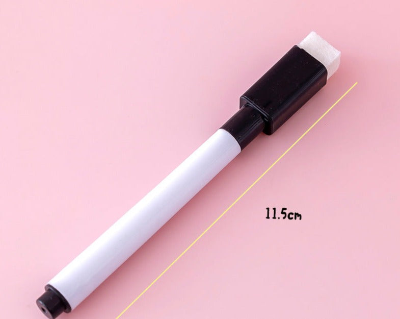 Environmentally Friendly Erasable Colored White Board Pen With Brush Black